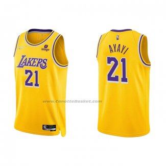 Maglia Los Angeles Lakers Joel Ayayi NO 21 75th Anniversary 2021-22 Giallo