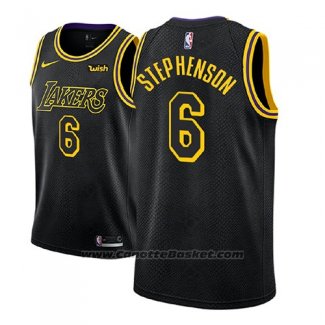 Maglia Los Angeles Lakers Lance Stephenson #6 Citta 2018 Nero