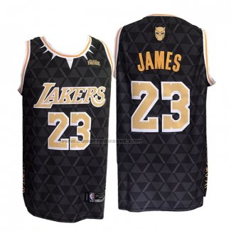 Maglia Los Angeles Lakers LeBron James NO 23 Nero