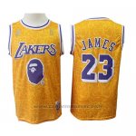 Maglia Los Angeles Lakers Lebron James #23 Mitchell & Ness Giallo