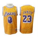 Maglia Los Angeles Lakers Lebron James #23 Mitchell & Ness Giallo