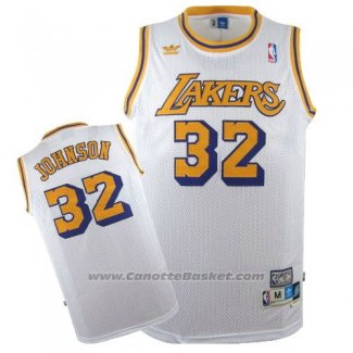 Maglia Los Angeles Lakers Magic Johnson #32 Retro Bianco