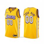 Maglia Los Angeles Lakers Personalizzate Citta 2019-20 Giallo