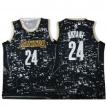 Maglia Luci della citta Los Angeles Lakers Kobe Bryant #24 Nero