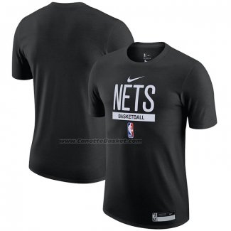 Maglia Manica Corta Brooklyn Nets Practice Performance 2022-23 Nero