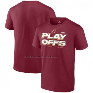 Maglia Manica Corta Cleveland Cavaliers 2023 NBA Playoffs Rosso