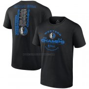 Maglia Manica Corta Dallas Mavericks 2024 Eastern Conference Champions Jump Ball Roster Nero