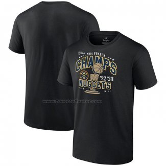 Maglia Manica Corta Denver Nuggets 2023 NBA Finals Champions Slip Trophy Nero