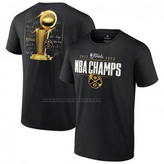 Maglia Manica Corta Denver Nuggets 2023 NBA Finals Champions Triple Threat Roster Signature Nero