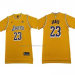 Maglia Manica Corta Los Angeles Lakers Lebron James No 23 Giallo