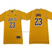 Maglia Manica Corta Los Angeles Lakers Lebron James No 23 Giallo