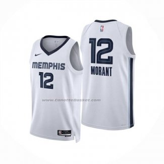 Maglia Memphis Grizzlies Ja Morant No 12 Association 2024-25 Bianco