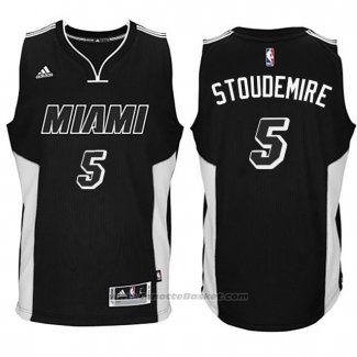 Maglia Miami Heat Amar'e Stoudemire #5 Nero Bianco