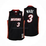 Maglia Miami Heat Dwyane Wade No 3 Mitchell & Ness 2012-13 Nero