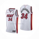 Maglia Miami Heat Giannis Antetokounmpo No 34 Association Bianco