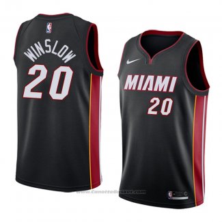 Maglia Miami Heat Justise Winslow #20 Icon 2018 Nero