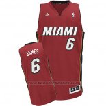 Maglia Miami Heat Lebron James #6 Rosso