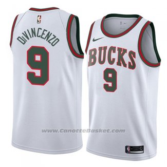 Maglia Milwaukee Bucks Donte Divincenzo #9 Classic 2018 Bianco