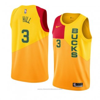 Maglia Milwaukee Bucks George Hill #3 Citta 2018-19 Giallo