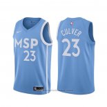 Maglia Minnesota Timberwolves Jarrett Culver #23 Citta 2019-20 Blu