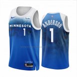 Maglia Minnesota Timberwolves Kyle Anderson #1 Citta 2023-24 Blu