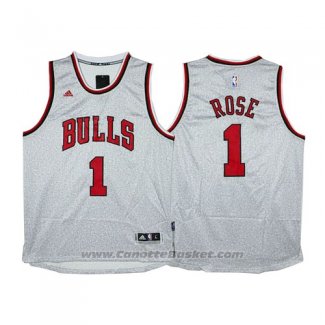 Maglia Moda Statico Chicago Bulls Derrick Rose #1 Grigio