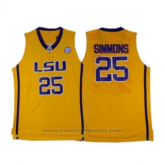 Maglia NCAA LSU Tigers Ben Simmons #25 Giallo