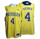 Maglia NCAA Michigan State Spartans Chirs Webber #4 Giallo