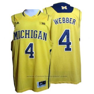 Maglia NCAA Michigan State Spartans Chirs Webber #4 Giallo