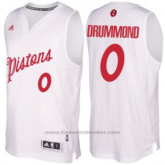 Maglia Natale 2016 Detroit Pistons Andre Drummond #0 Bianco
