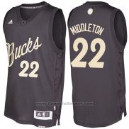 Maglia Natale 2016 Milwaukee Bucks Khris Middleton #22 Nero