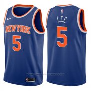 Maglia New York Knicks Courtney Lee #5 Icon 2017-18 Blu