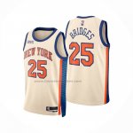 Maglia New York Knicks Mikal Bridges No 25 Citta 2025-26 Crema