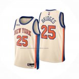 Maglia New York Knicks Mikal Bridges No 25 Citta 2025-26 Crema