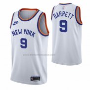 Maglia New York Knicks RJ Barrett NO 9 75th Anniversary Bianco