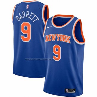 Maglia New York Knicks RJ Barrett NO 9 Icon Blu