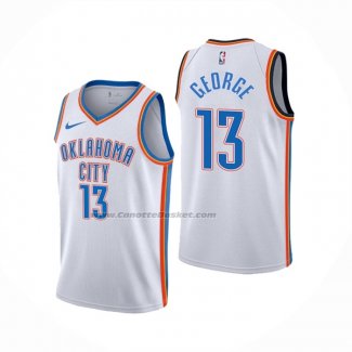 Maglia Oklahoma City Thunder Paul George NO 13 Association Bianco