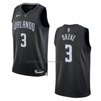 Maglia Orlando Magic Chuma Okeke #3 Citta 2022-23 Nero