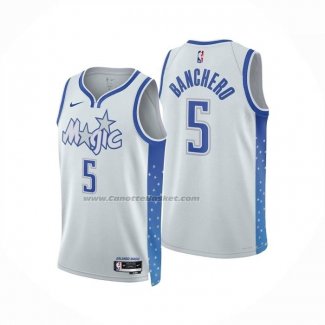 Maglia Orlando Magic Paolo Banchero No 5 Citta 2025-26 Bianco