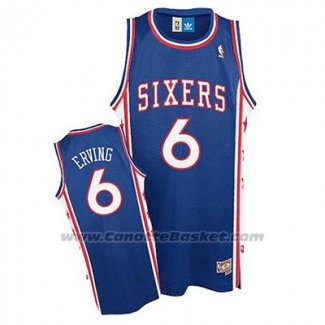 Maglia Philadelphia 76 Retroers Julius Erving #6 Retro Blu