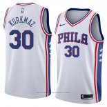 Maglia Philadelphia 76ers Furkan Korkmaz #30 Association 2018 Bianco