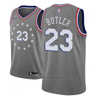 Maglia Philadelphia 76ers Jimmy Butler #23 Citta 2018-19 Grigio