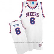 Maglia Philadelphia 76ers Julius Erving #6 Retro Bianco