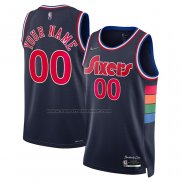 Maglia Philadelphia 76ers Personalizzate Citta 2021-22 Blu