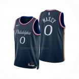 Maglia Philadelphia 76ers Tyrese Maxey No 0 Citta 2025-26 Blu