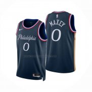 Maglia Philadelphia 76ers Tyrese Maxey No 0 Citta 2025-26 Blu