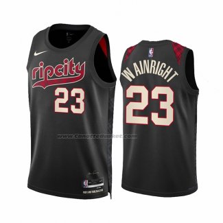 Maglia Portland Trail Blazers Ish Wainright #23 Citta 2023-24 Nero