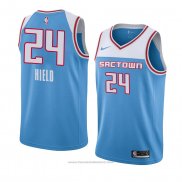 Maglia Sacramento Kings Buddy Hield #24 Citta 2018-19 Blu