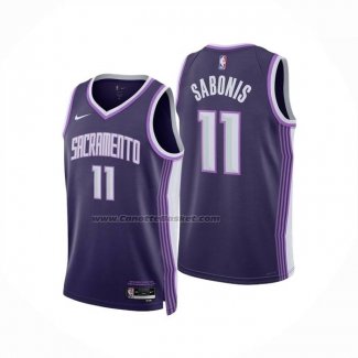 Maglia Sacramento Kings Domantas Sabonis No 11 Citta 2025-26 Viola