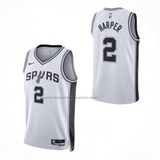 Maglia San Antonio Spurs Dylan Harper No 2 Association 2025-26 Bianco